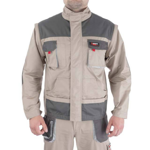 Куртка рабочая 2 в 1, 100% хлопок, плотность 180 г/м2, M Intertool SP-3032