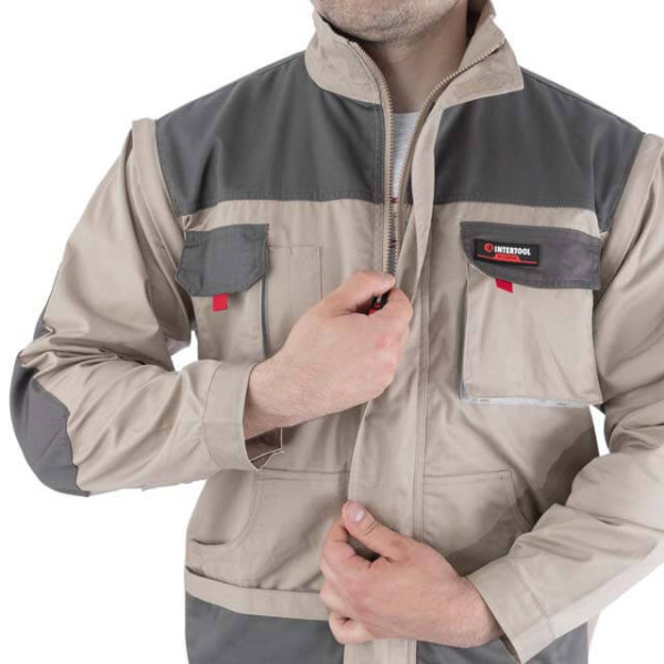 Куртка рабочая 2 в 1, 100% хлопок, плотность 180 г/м2, M Intertool SP-3032