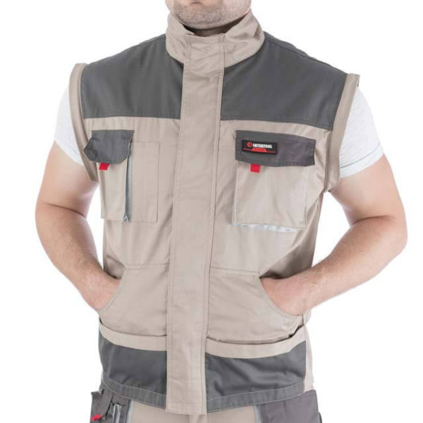Куртка рабочая 2 в 1, 100% хлопок, плотность 180 г/м2, M Intertool SP-3032