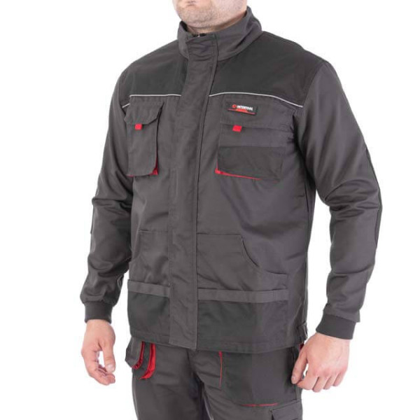 Куртка рабочая 80% полиэстер, 20% хлопок, плотность 260 г/м2, M Intertool SP-3002