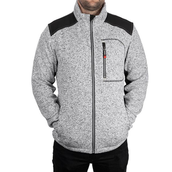 Куртка SOFTSHELL серого цвета с черными вставками, ткань 100% полиэстер 270 G Intertool SP-3112