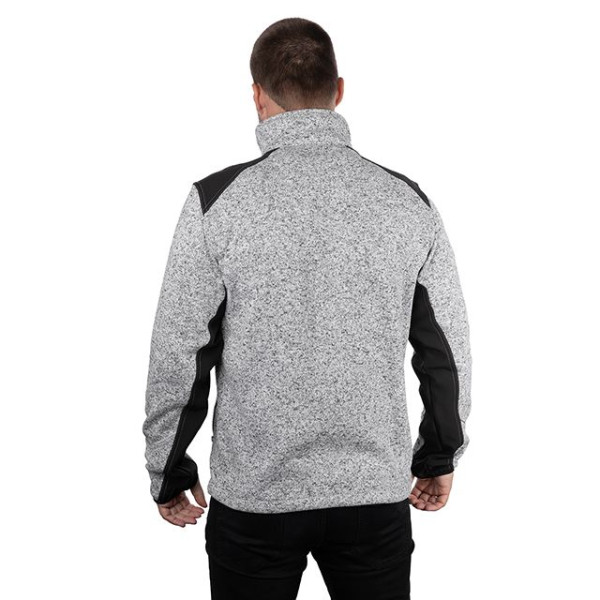 Куртка SOFTSHELL серого цвета с черными вставками, ткань 100% полиэстер 270 G Intertool SP-3113