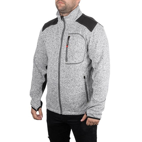 Куртка SOFTSHELL серого цвета с черными вставками, ткань 100% полиэстер 270 G Intertool SP-3114