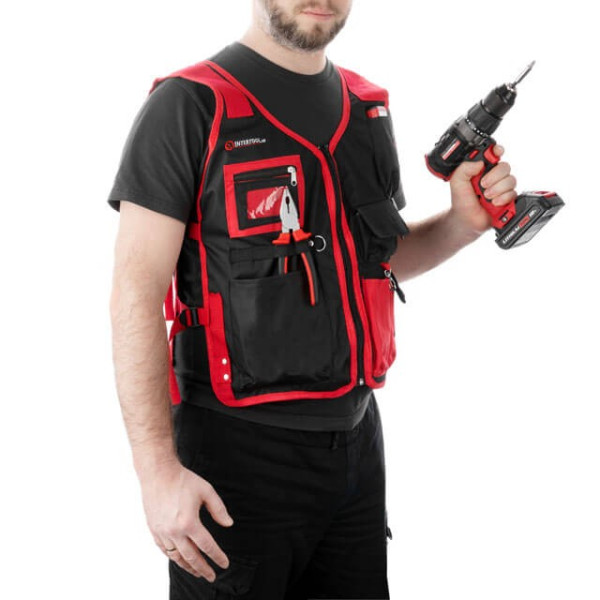 Locksmith and construction vest, 7 pockets, polyester Intertool SP-1001