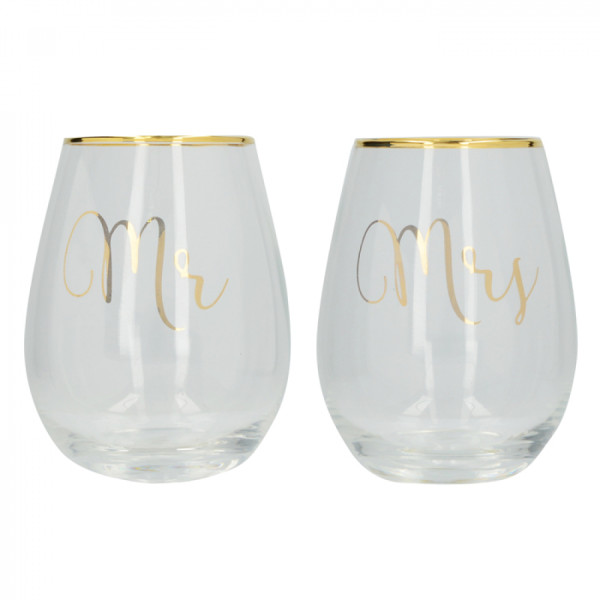 Набор стаканов CreativeTops MR AND MRS, 590 мл, 2 шт.