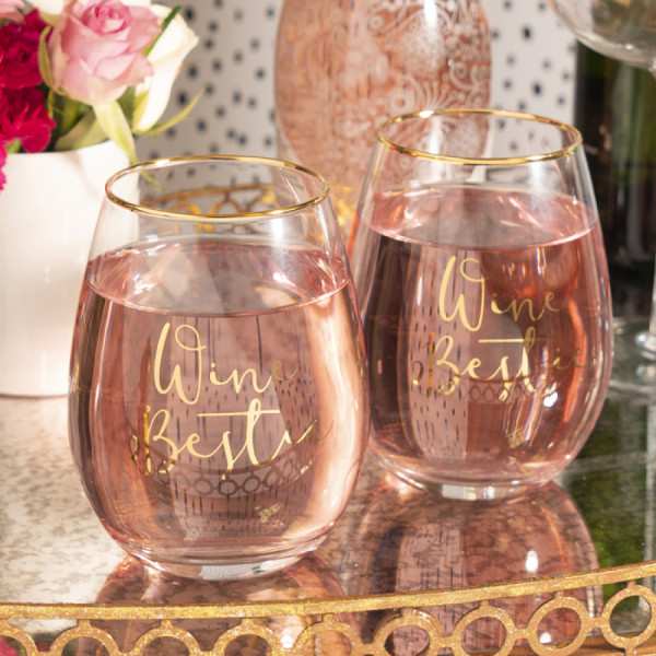 Набор стаканов для вина CreativeTops Wine Bestie Wedding Belles, 590 мл, 2 шт.