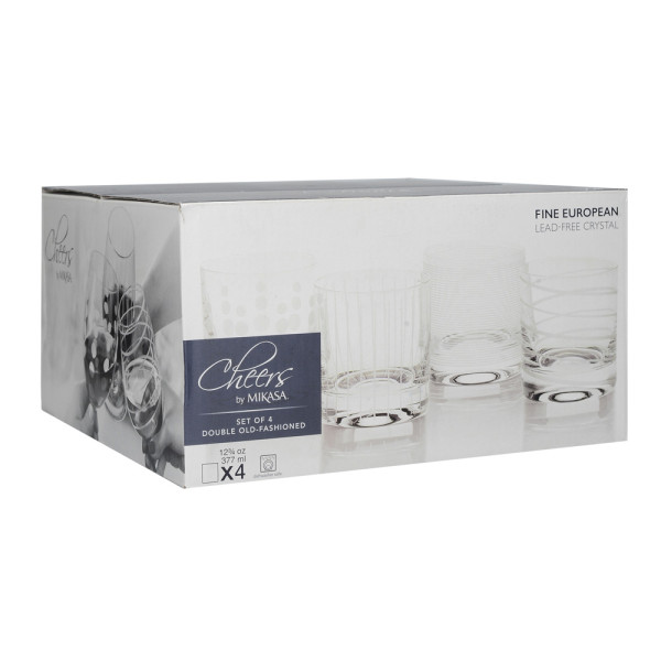 Set of Mikasa CHEERS whiskey glasses, glass, 360 ml, 4 pcs.