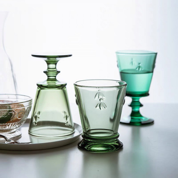 Set of glasses La Rochere Abeille, green, 180 ml, h 9.5 cm, diameter 7.7 cm, 4 pcs.