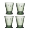 Set of glasses La Rochere Abeille, green, 180 ml, h 9.5 cm, diameter 7.7 cm, 4 pcs.