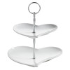 Подставка для пирожных Maxwell Williams WHITE BASICS HEART двухуровневая, фарфоровая