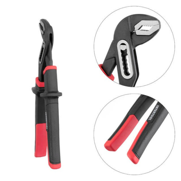Plumbing pliers 250 mm, forged iron 40CrV, two-component handles STORM Intertool NT-0165