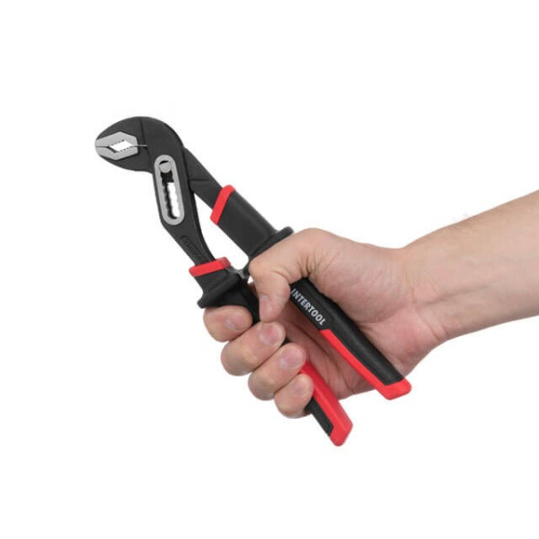 Plumbing pliers 250 mm, forged iron 40CrV, two-component handles STORM Intertool NT-0165