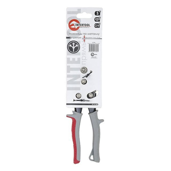 Ножиці по металу 250 мм, прямі Intertool HT-0180