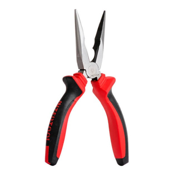 Pliers elongated straight 160 mm, 40CrV, phosphated, polished. Intertool NT-0136
