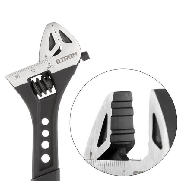 Wrench 150 mm forged, TPR handle, HRC 40 ~ 50, Cr-V STORM Intertool XT-0070