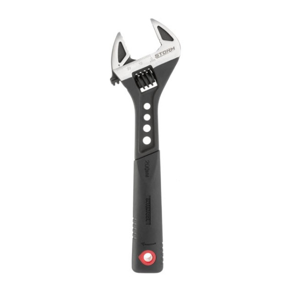 Wrench 200 mm forged, TPR handle, HRC 40 ~ 50, Cr-V STORM Intertool XT-0075