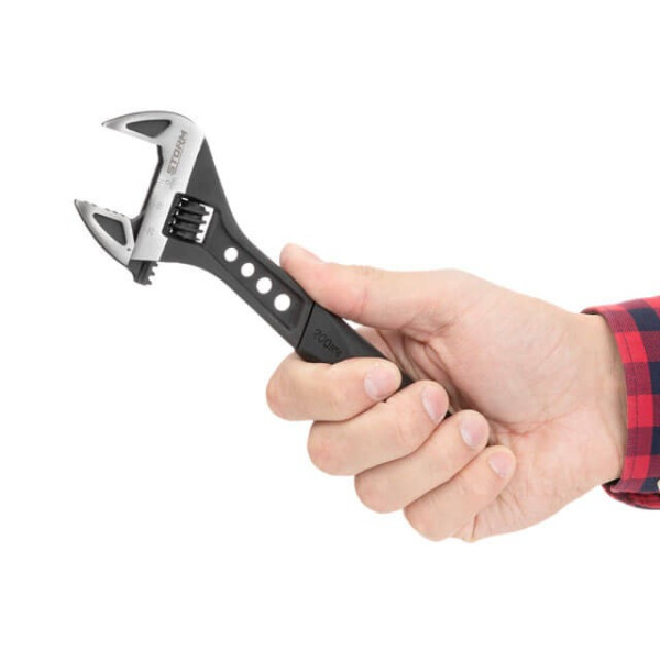 Wrench 200 mm forged, TPR handle, HRC 40 ~ 50, Cr-V STORM Intertool XT-0075