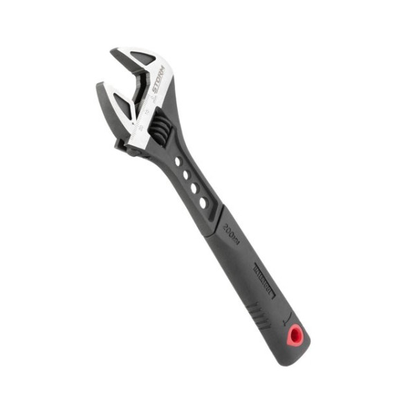 Wrench 200 mm forged, TPR handle, HRC 40 ~ 50, Cr-V STORM Intertool XT-0075