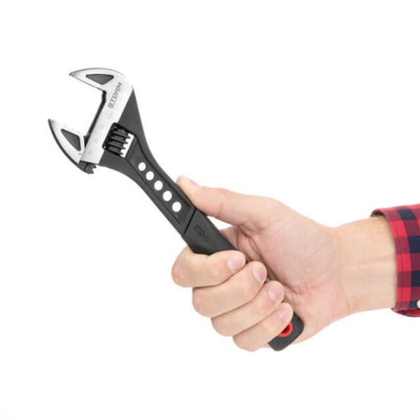 Wrench 250 mm forged, TPR handle, HRC 40 ~ 50, Cr-V STORM Intertool XT-0080
