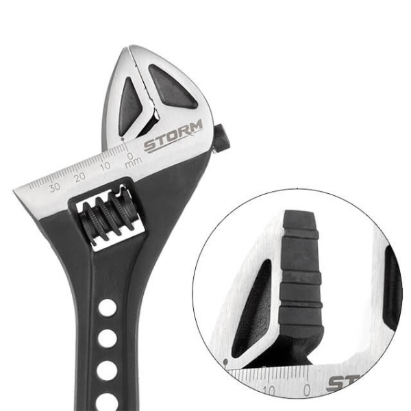 Wrench 300 mm forged, TPR handle, HRC 40 ~ 50, Cr-V STORM Intertool XT-0085