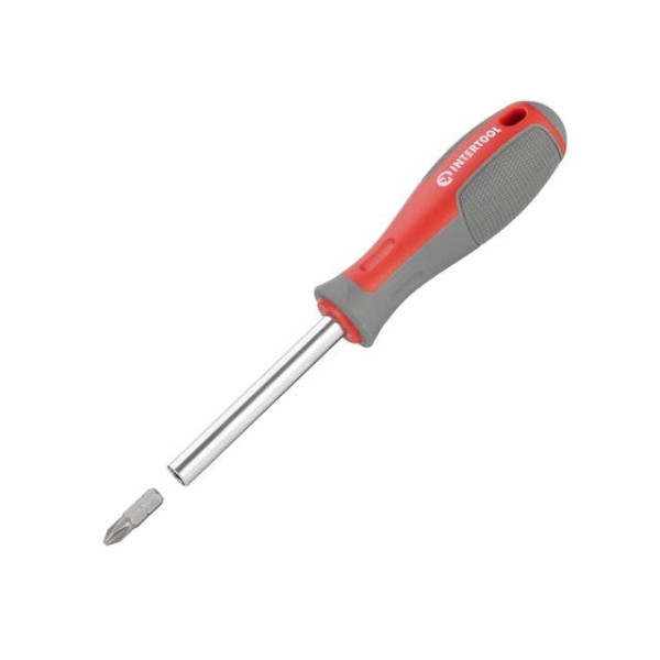 Set of screwdrivers with a set of nozzles and heads 63 units Intertool VT-3363