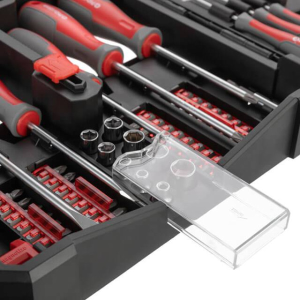 Set of screwdrivers with a set of nozzles and heads 63 units Intertool VT-3363