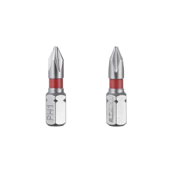 Комплект викруткових насадок PH1 1/4*25 мм, S2, упаков. 2 одиниць, STORM Intertool VT-0217