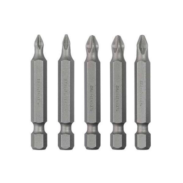 Комплект насадок викруткових PH1, PH2, PZ1, PZ2 1/4*50 мм, ACR, S2, упаков. 5 одиниць, STORM Intertool VT-0205