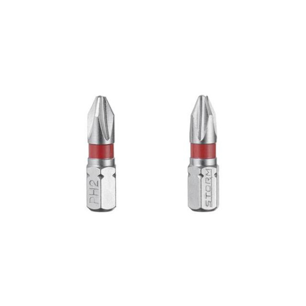 Комплект отверточных насадок PH2 1/4*25 мм, S2, упаков. 2 единиц, STORM Intertool VT-0218