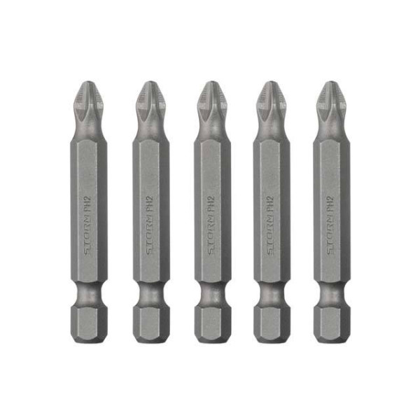 Set of screwdriver bits PH2 1/4*50 mm, ACR, S2, pack. 5 units, STORM Intertool VT-0202