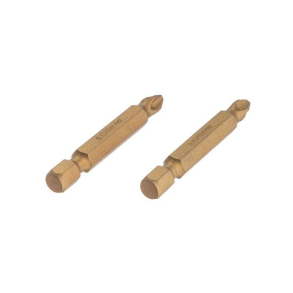 Комплект викруткових насадок PH2 1/4, 50 мм, Titanium, S2, упаков. 2 одиниць, STORM Intertool VT-0233