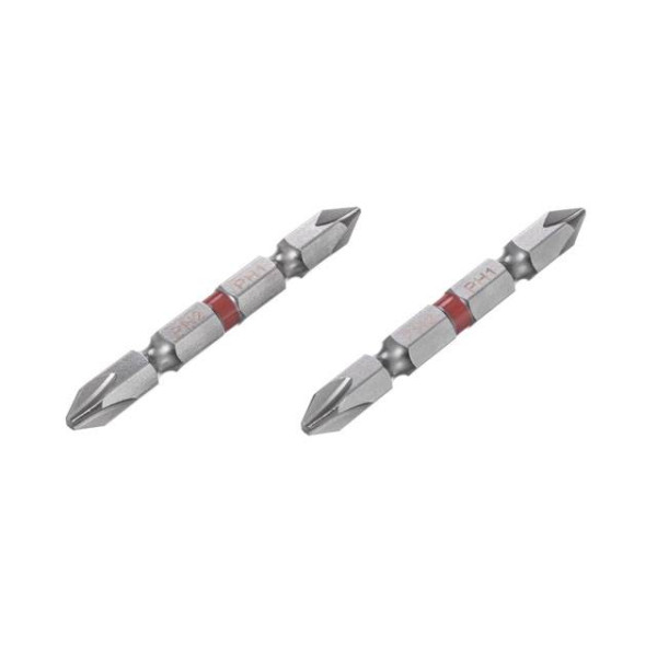 Комплект отверточних насадок PH2/PH1 1/4*60 мм, S2, упаков. 2 одиниць, STORM Intertool VT-0230