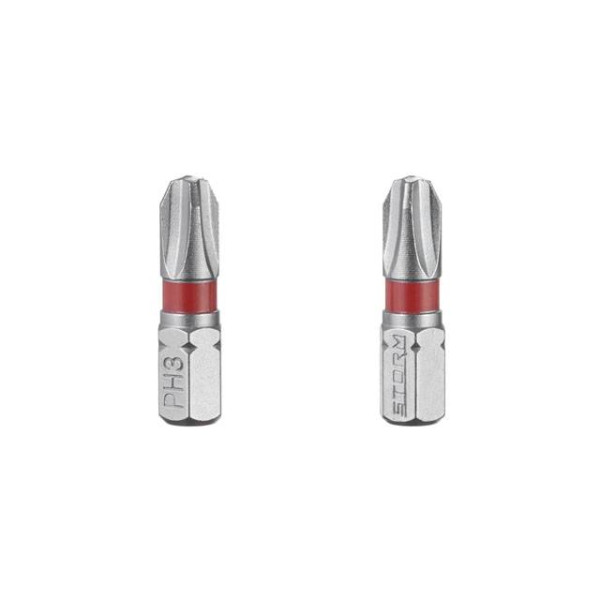 Комплект отверточных насадок PH3 1/4*25 мм, S2, упаков. 2 единиц, STORM Intertool VT-0219