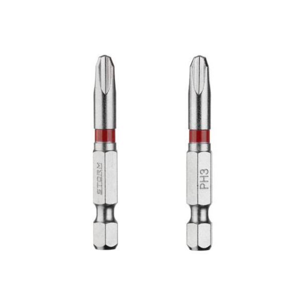 Комплект викруткових насадок PH3 1/4*50 мм, S2, упаков. 2 одиниць, STORM Intertool VT-0213