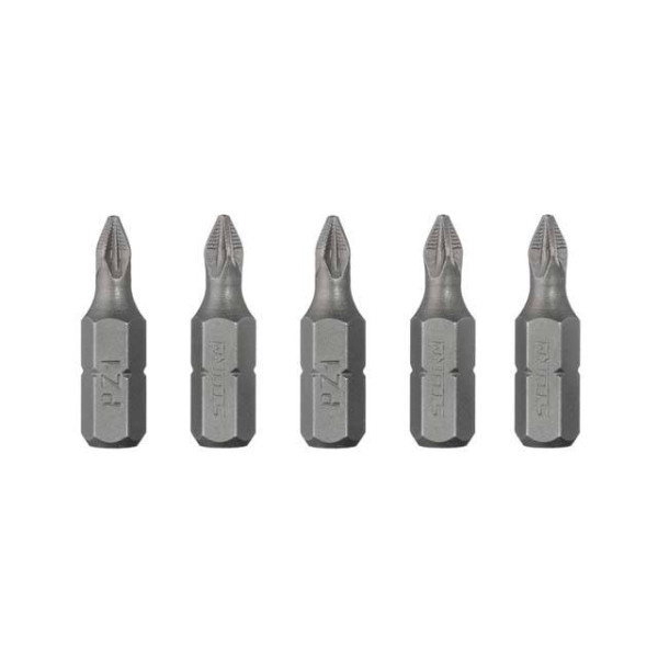 Комплект отверточних насадок PZ1 1/4*25 мм, ACR, S2, упаков. 5 одиниць, STORM Intertool VT-0208