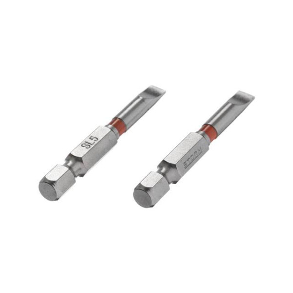 Комплект викруткових насадок SL5*50, 1/4, S2, упаков. 2 одиниць, STORM Intertool VT-0229
