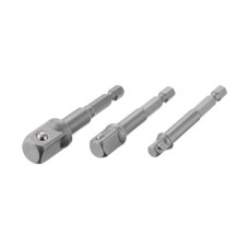 Adapter set from Hex 1/4 to square 1/4, 3/8, 1/2 for screwdriver, CR-V Intertool VT-0235