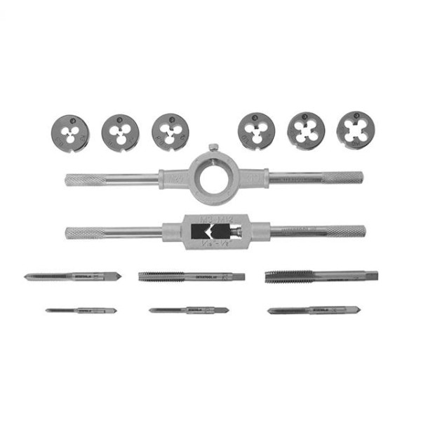 Набор плашек M3-M10 и метчиков M3-M10, 14 единиц Intertool SD-8024