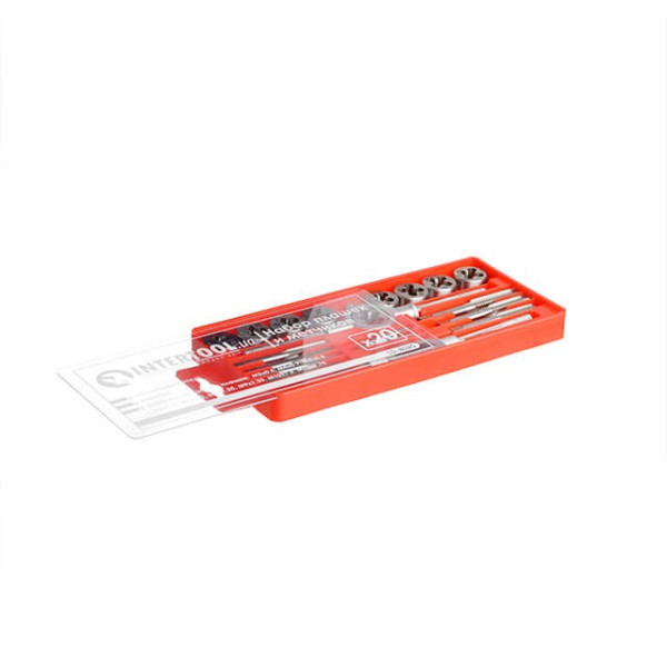 Набор плашек M3-M12 и метчиков M3-M12, 20 единиц Intertool SD-8020