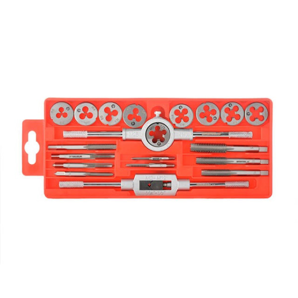 Набор плашек M3-M12 и метчиков M3-M12, 20 единиц Intertool SD-8020