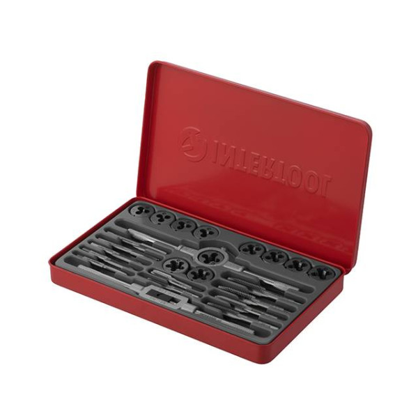 Набор плашек M5-M12 и метчиков M5-M12, 24 единиц Intertool SD-8026