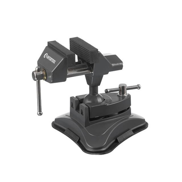 Universal hinged vise 70 mm, 360°, vacuum attachment Intertool HT-0096