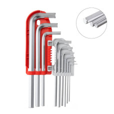 Set of L-shaped hexagonal keys 9 units, 1.5-10 mm, S2, PROF Intertool HT-1803