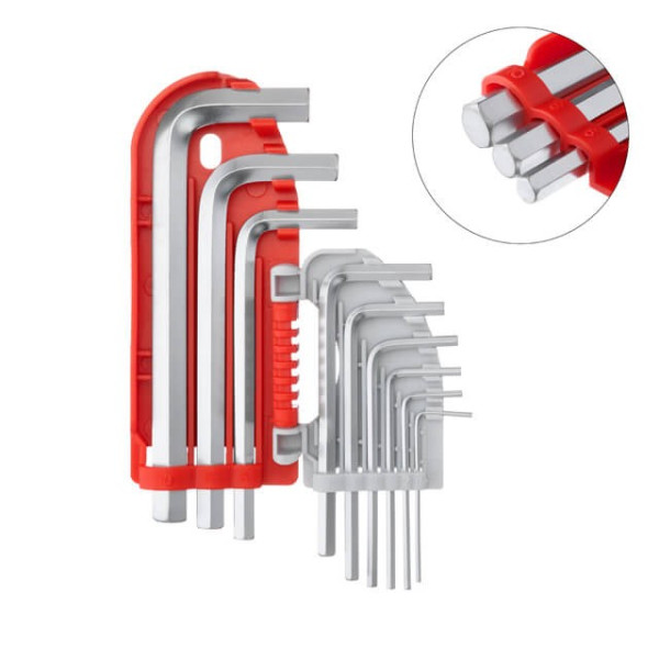 Set of L-shaped hexagon keys 9 pcs., 1.5-10 mm, Small Intertool HT-1801