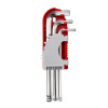 Set of L-shaped hexagon keys with a ball tip 9 pcs., 1.5-10 mm, S2, PROF Intertool HT-1813