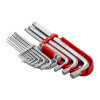 Set of L-shaped hexagon keys with a ball tip 9 pcs., 1.5-10 mm, S2, PROF Intertool HT-1813
