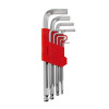 Set of L-shaped elongated hexagon keys with a ball tip 9 pcs., 1.5-10 mm, Cr-V, 55 HRC Intertool HT-0603