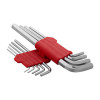 Set of L-shaped hex keys elongated 9 pcs., 1.5-10 mm, CrV, 55 HRC Intertool HT-0602