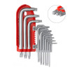 Set of L-shaped TORX keys, 9 units, T10-T50, S2, PROF Intertool HT-1821