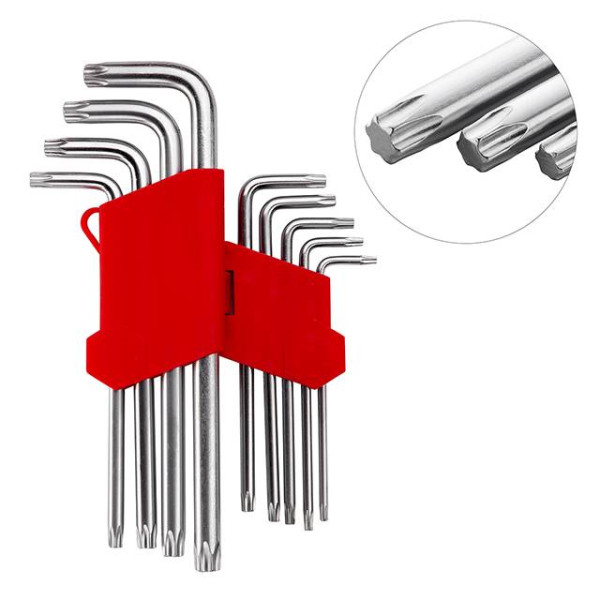 Набор ключей Г-образных TORX 9 шт, Т10-Т50, Cr-V, Big Intertool HT-0608